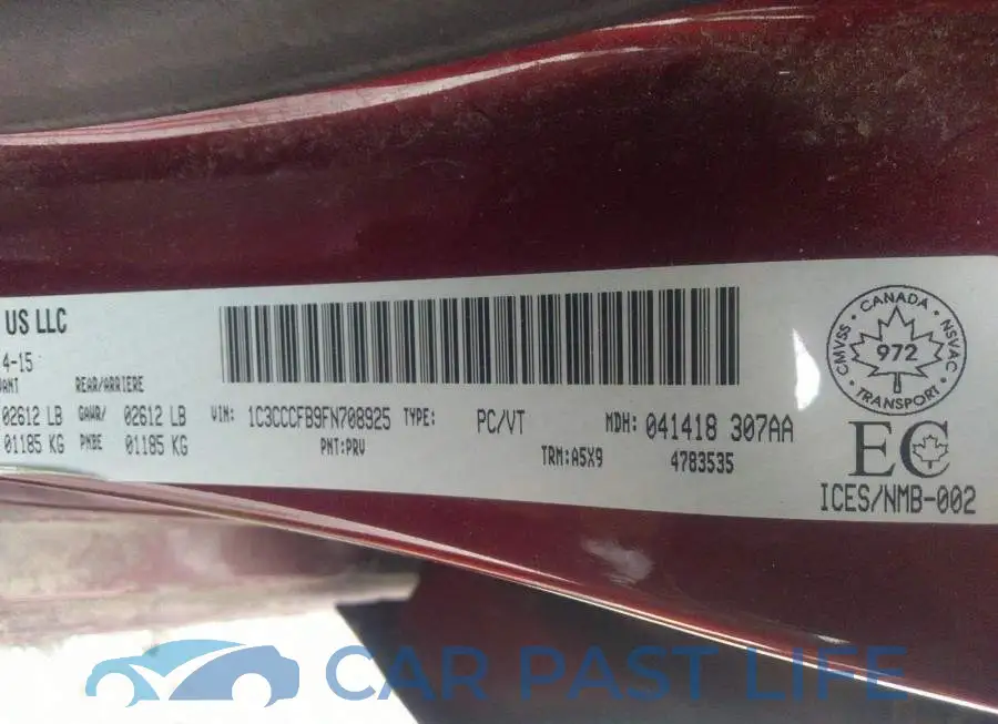 1C3CCCFB9FN708925# 9