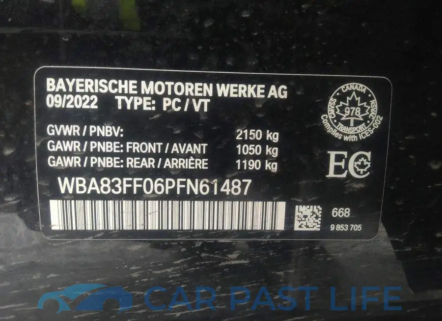 WBA83FF06PFN61487# 9