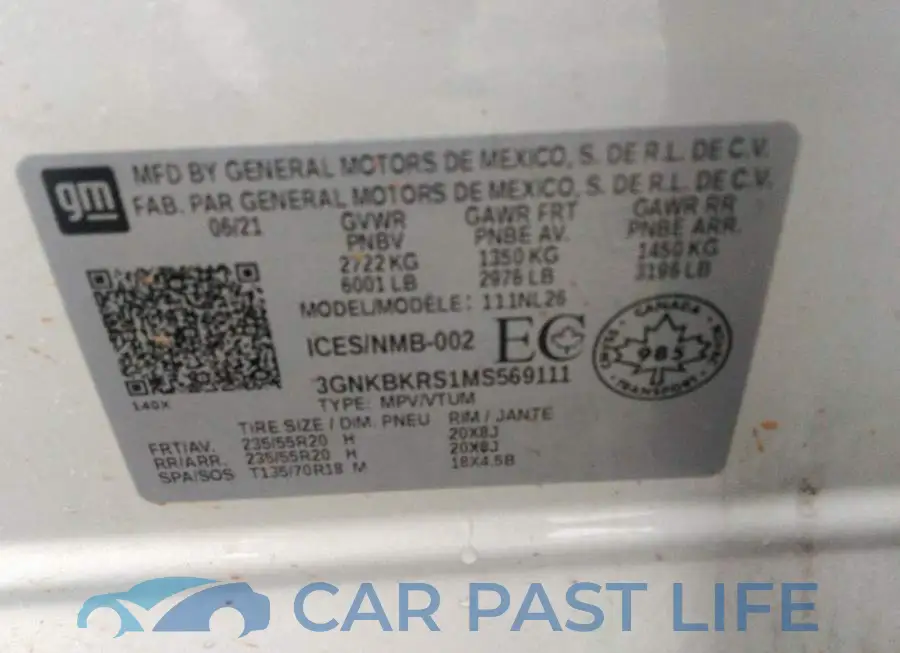 3GNKBKRS1MS569111# 9