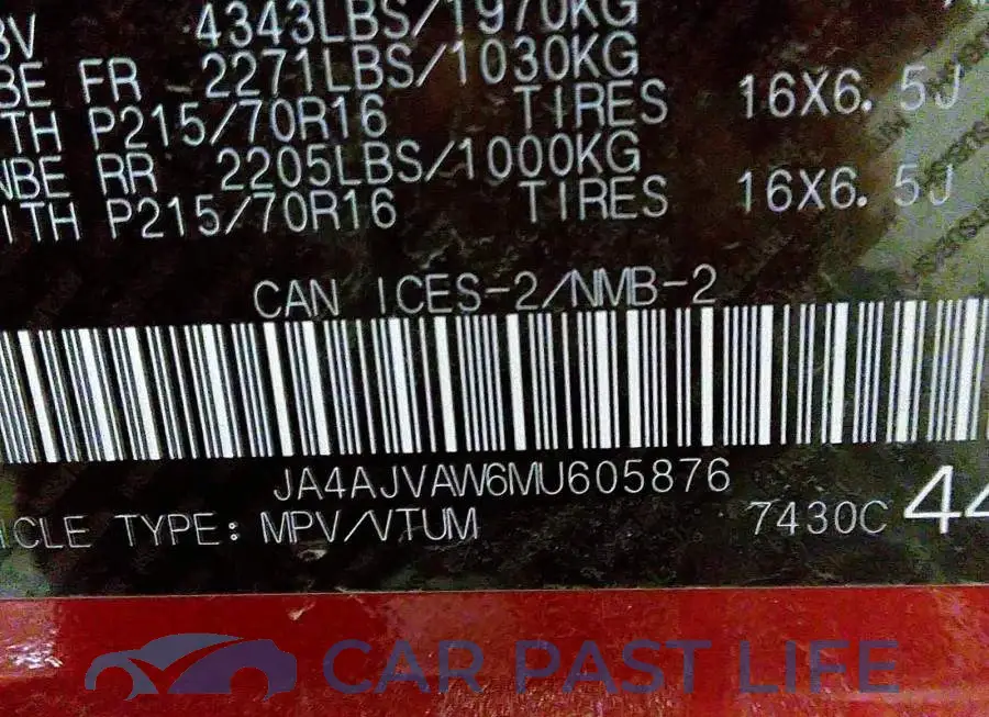 JA4AJVAW6MU605876# 9