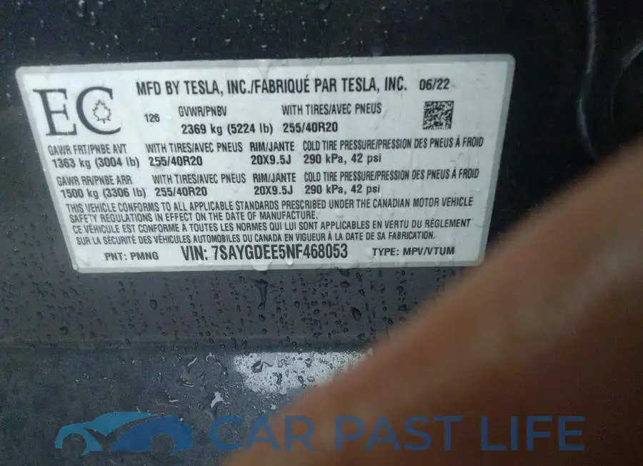 7SAYGDEE5NF468053# 9