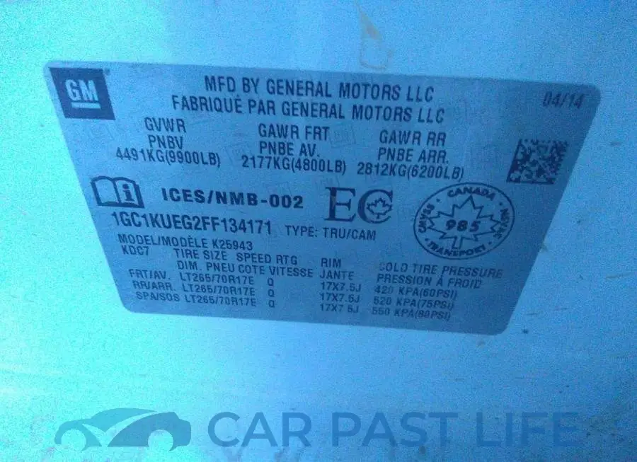 1GC1KUEG2FF134171# 9
