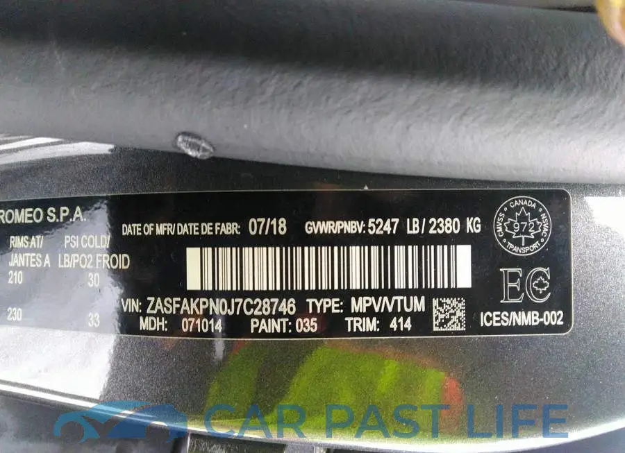 ZASFAKPN0J7C28746# 9