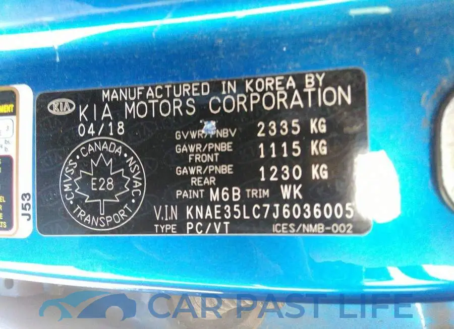 KNAE35LC7J6036005# 9