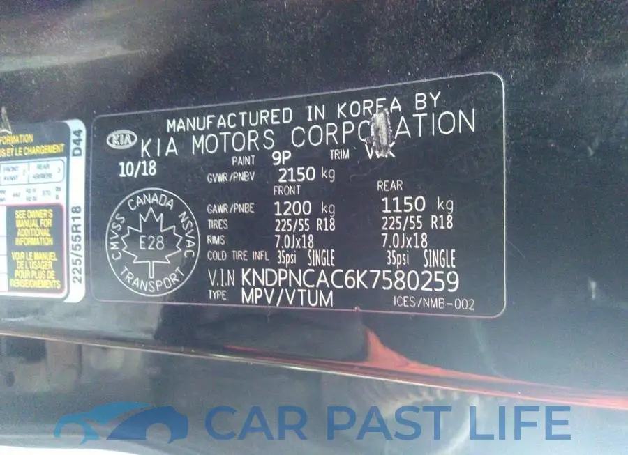 KNDPNCAC6K7580259# 9