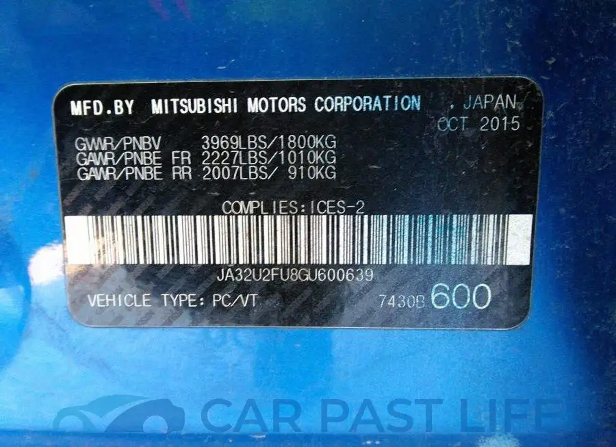 JA32U2FU8GU600639# 9