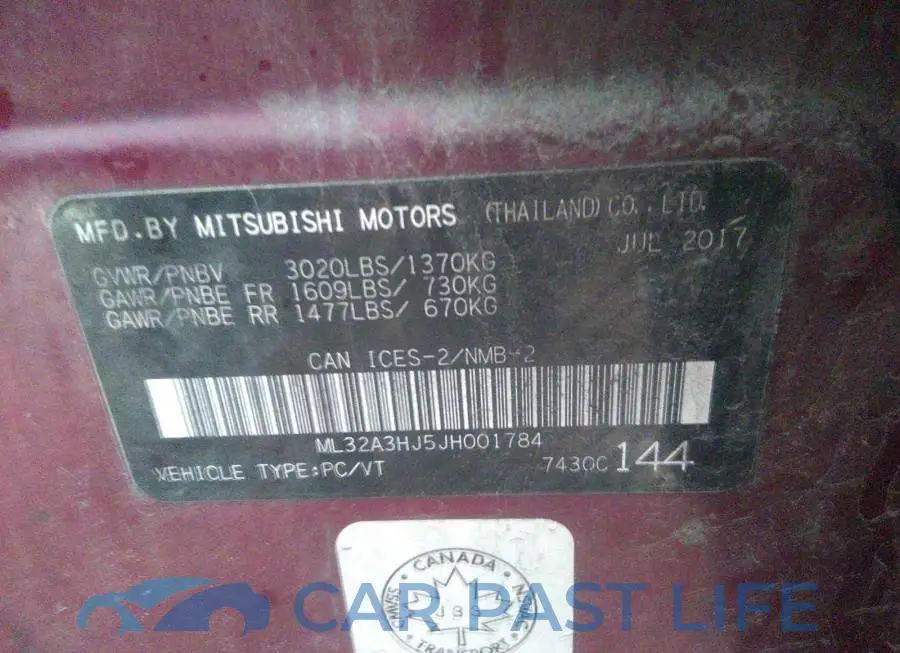 ML32A3HJ5JH001784# 9