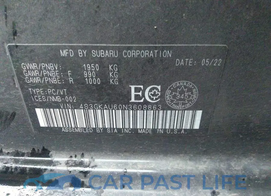 4S3GKAU60N3608863# 9
