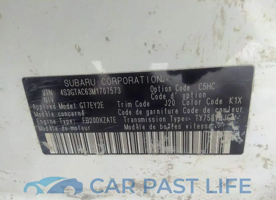 4S3GTAC63M1707573# 9