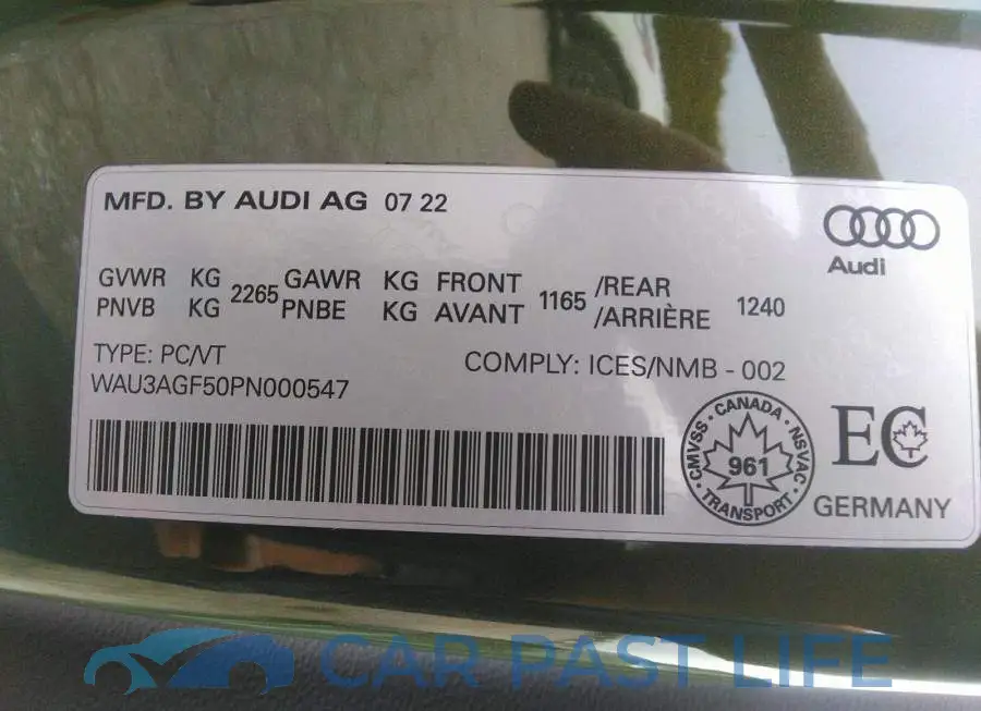 WAU3AGF50PN000547# 9