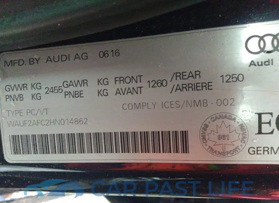 WAUF2AFC2HN014862# 9