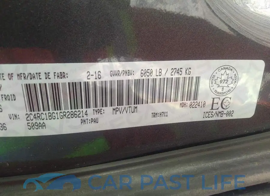 2C4RC1BG1GR286214# 9