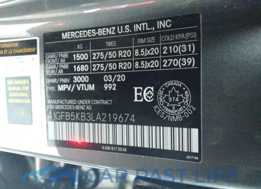 4JGFB5KB3LA219674# 9