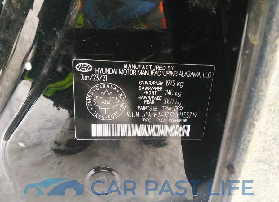 5NPEJ4J23NH135719# 9