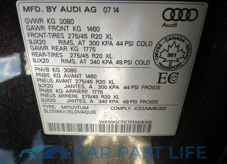 WA1WGCFE7FD005105# 9