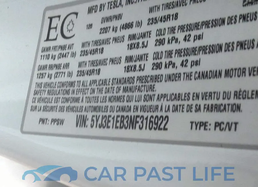 5YJ3E1EB3NF316922# 9