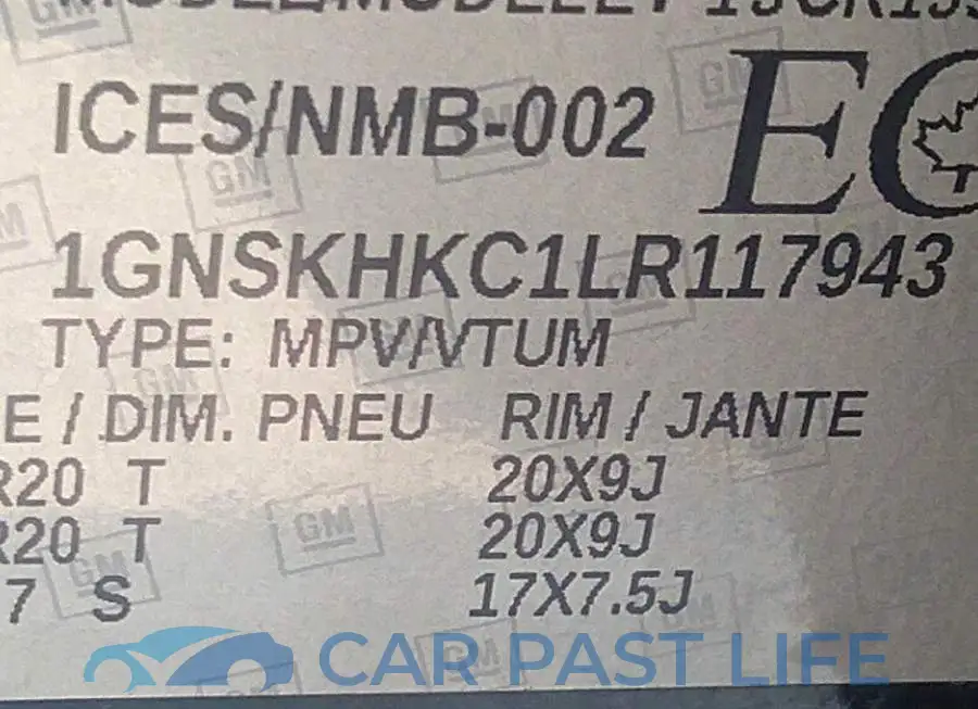 1GNSKHKC1LR117943# 9