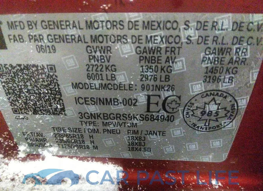 3GNKBGRS9KS684940# 9
