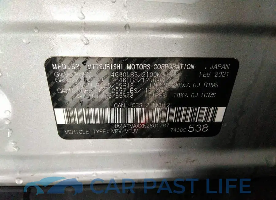 JA4ATVAAXNZ601767# 9