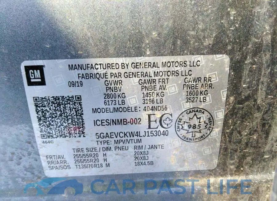 5GAEVCKW4LJ153040# 9