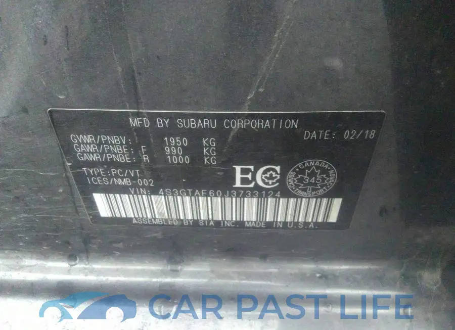 4S3GTAF60J3733124# 9