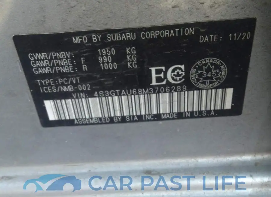 4S3GTAU68M3706289# 9
