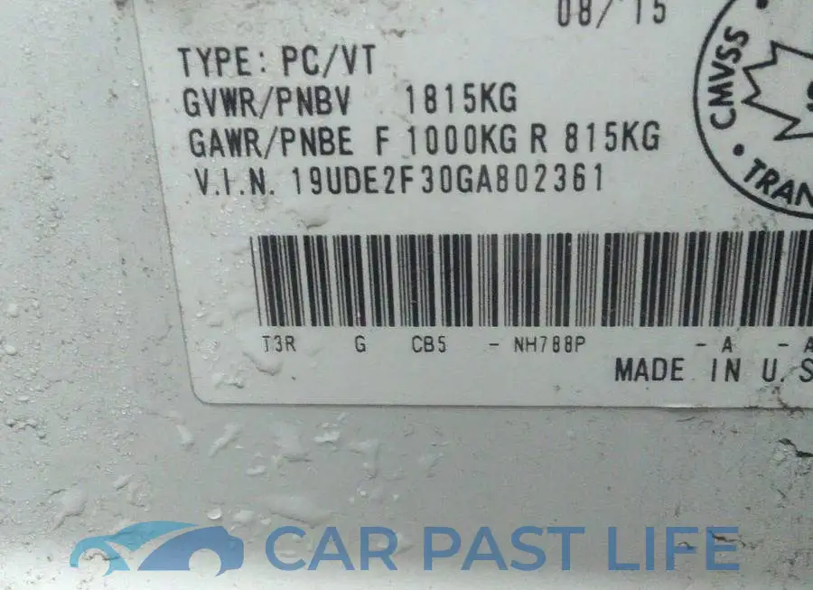 19UDE2F30GA802361# 9