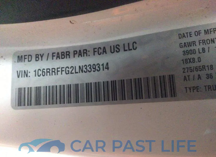 1C6RRFFG2LN339314# 9