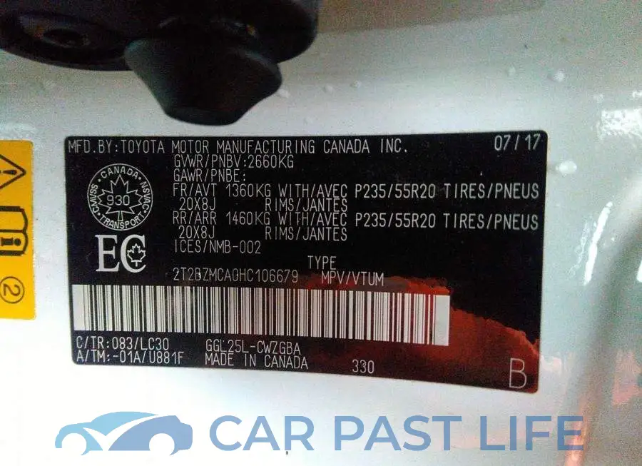 2T2BZMCA0HC106679# 9