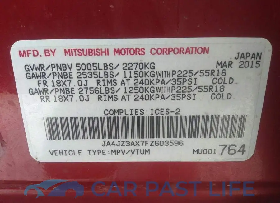 JA4JZ3AX7FZ603596# 9