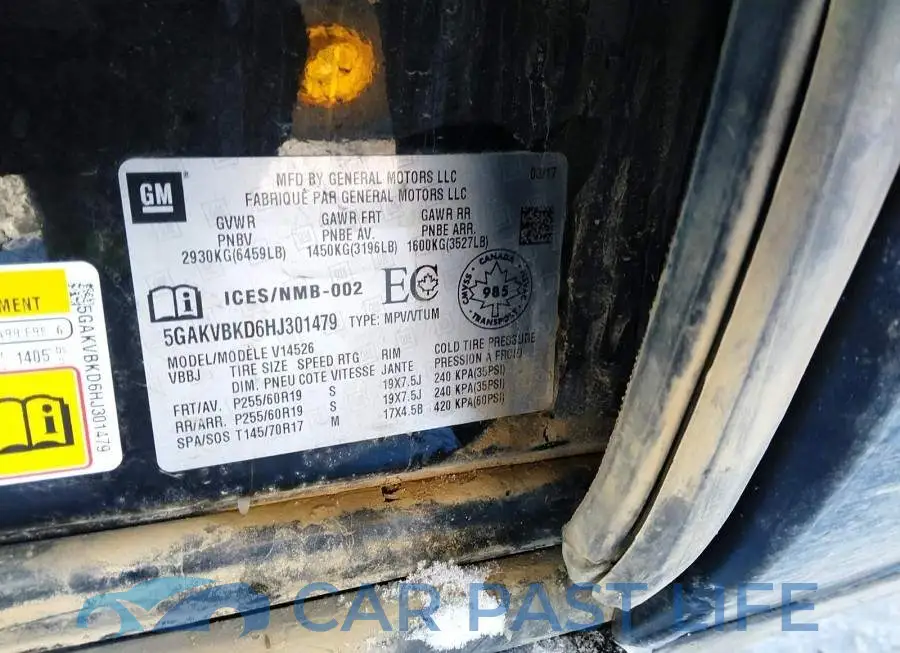 5GAKVBKD6HJ301479# 9
