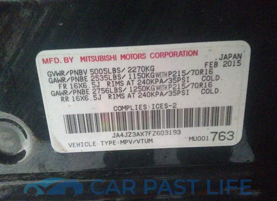 JA4JZ3AX7FZ603193# 9