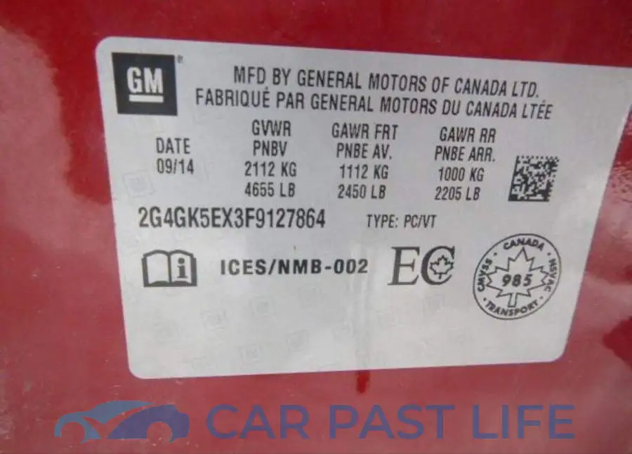 2G4GK5EX3F9127864# 9
