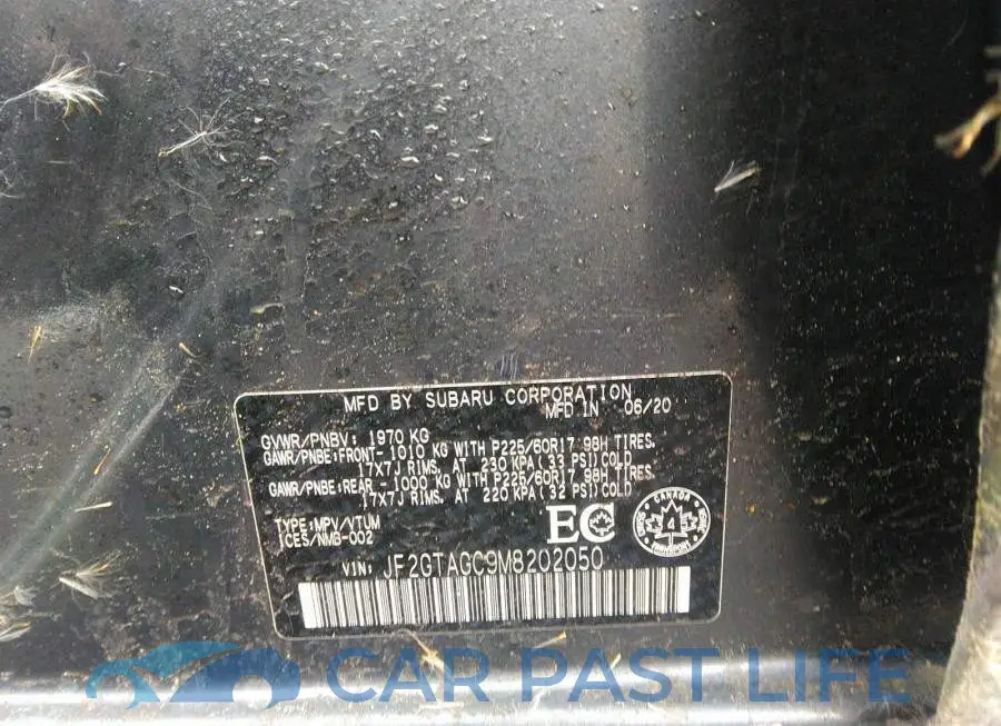 JF2GTAGC9M8202050# 9