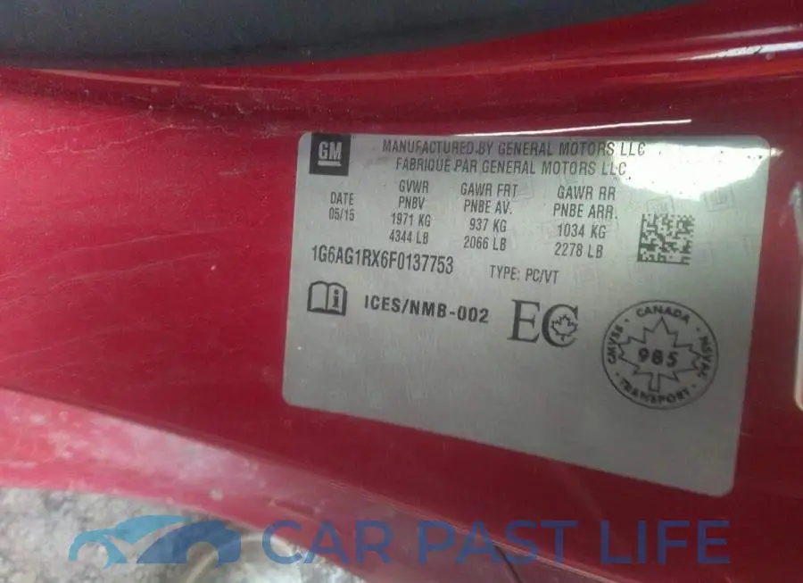 1G6AG1RX6F0137753# 9