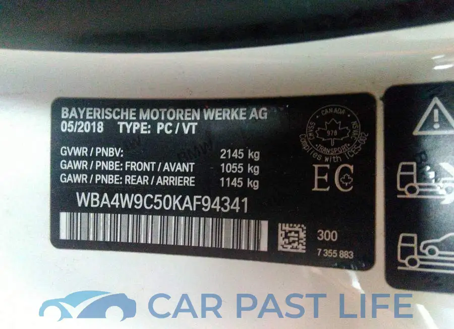 WBA4W9C50KAF94341# 9