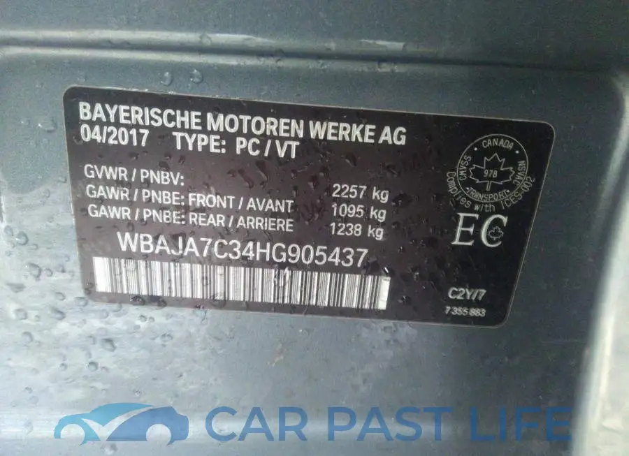 WBAJA7C34HG905437# 9