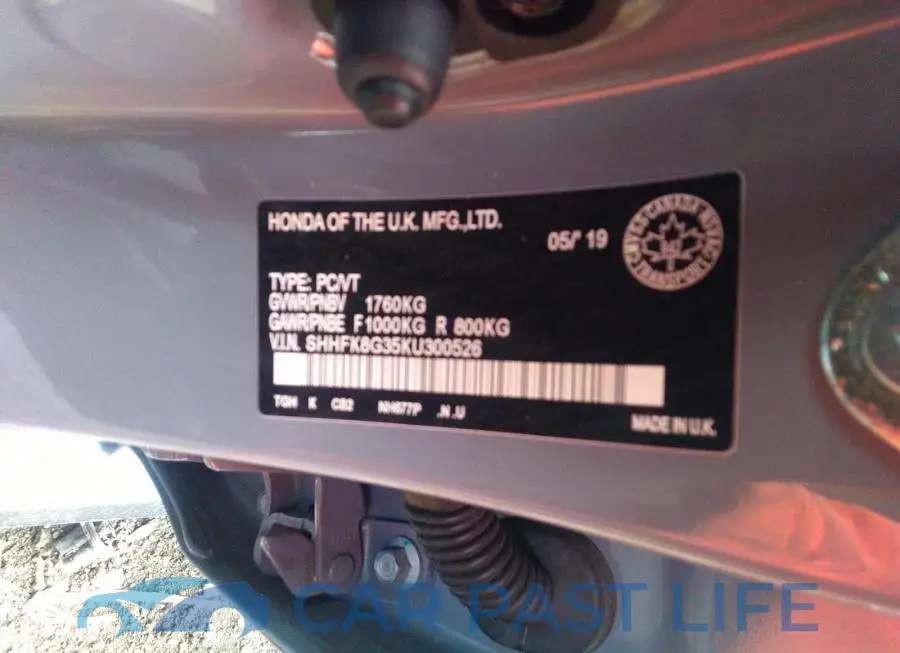 SHHFK8G35KU300526# 9