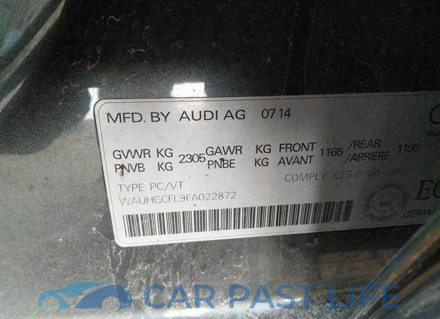 WAUHGCFL9FA022872# 9