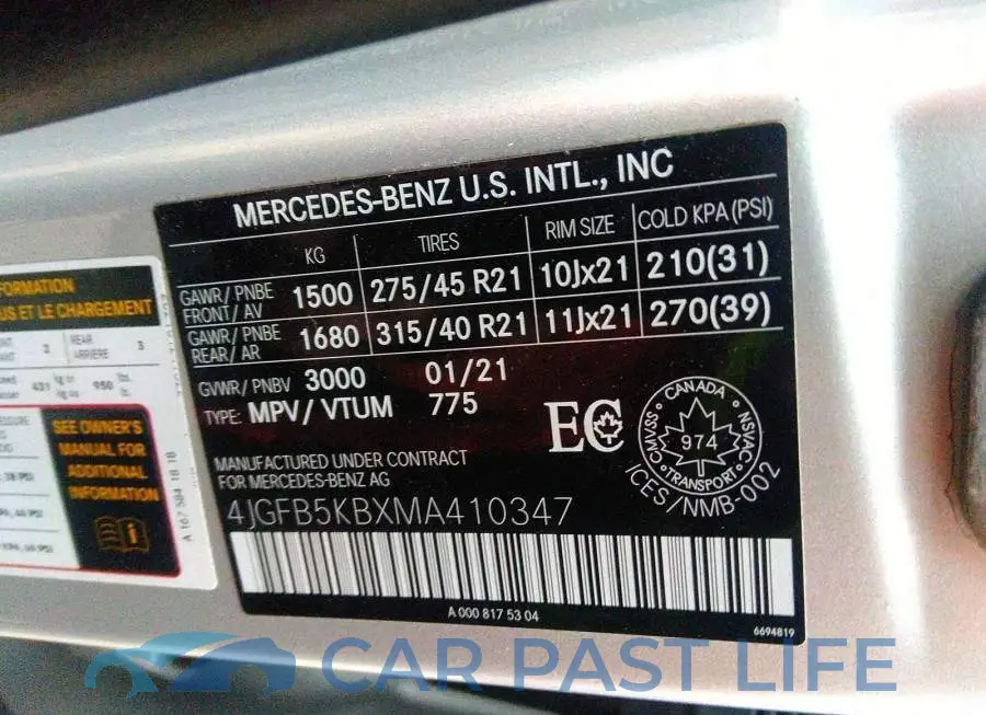 4JGFB5KBXMA410347# 9