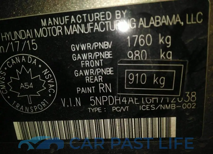 5NPDH4AE1GH712638# 9