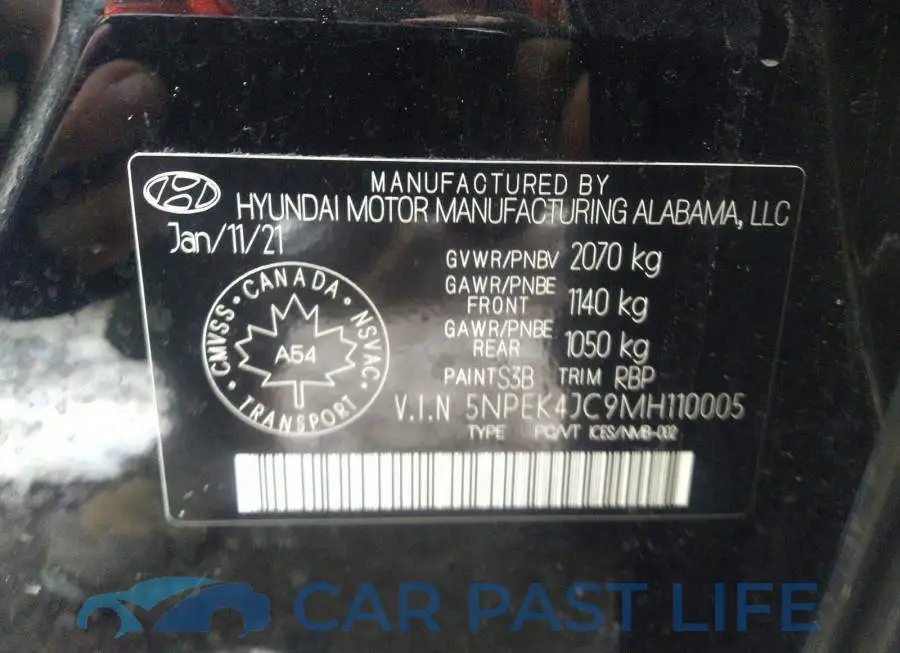 5NPEK4JC9MH110005# 9