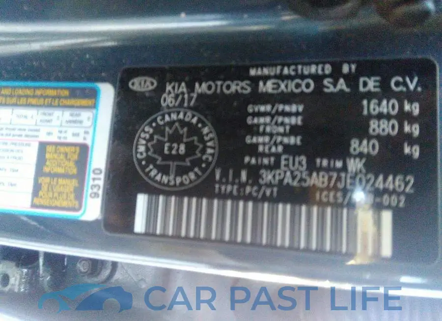 3KPA25AB7JE024462# 9