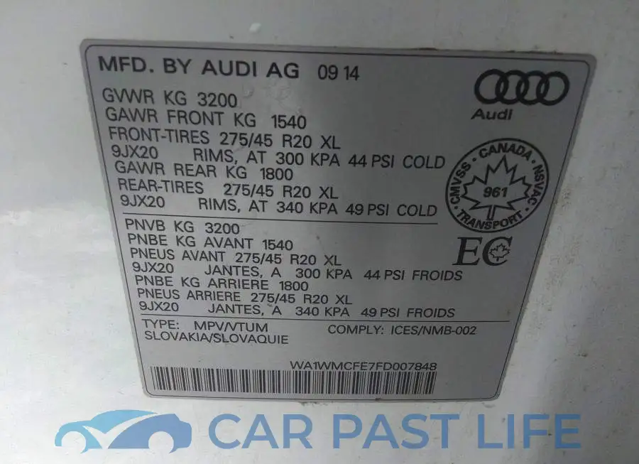 WA1WMCFE7FD007848# 9