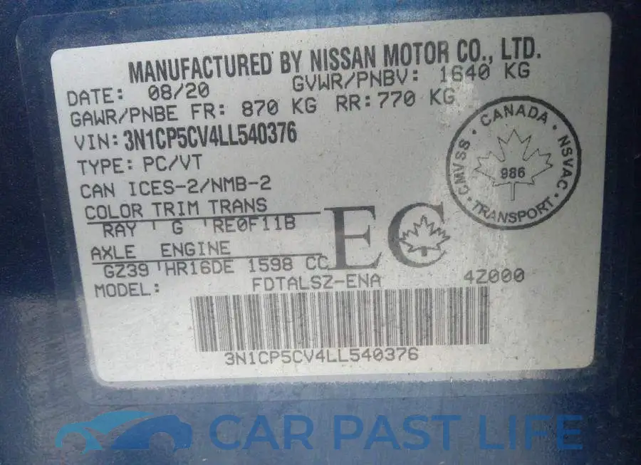3N1CP5CV4LL540376# 9