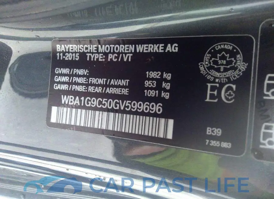 WBA1G9C50GV599696# 9
