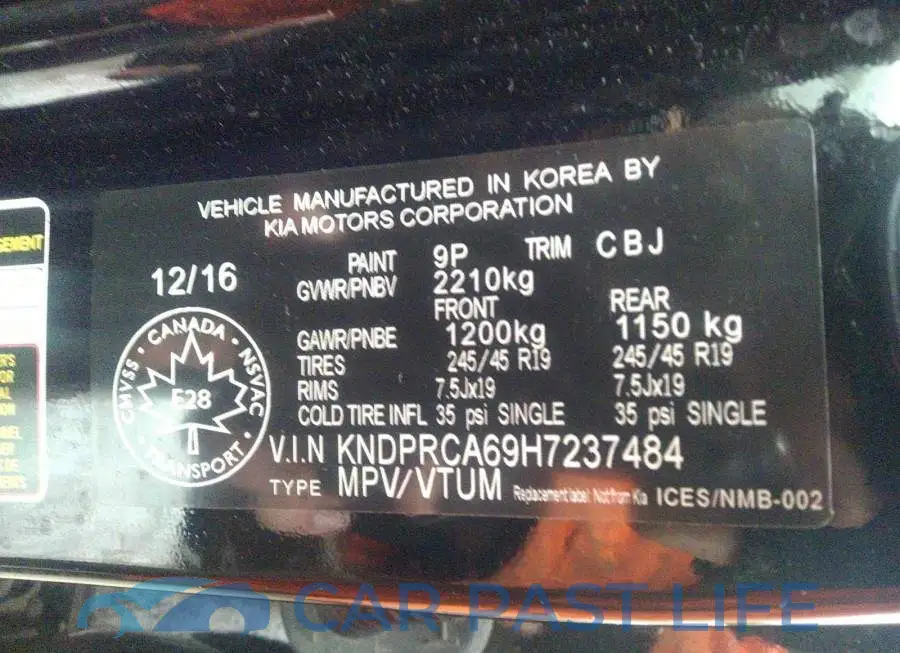 KNDPRCA69H7237484# 9