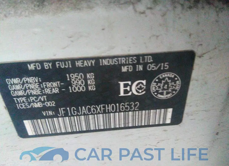 JF1GJAC6XFH016532# 9