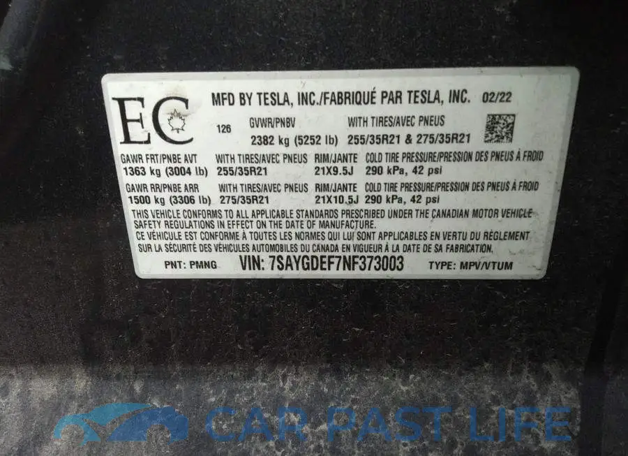 7SAYGDEF7NF373003# 9