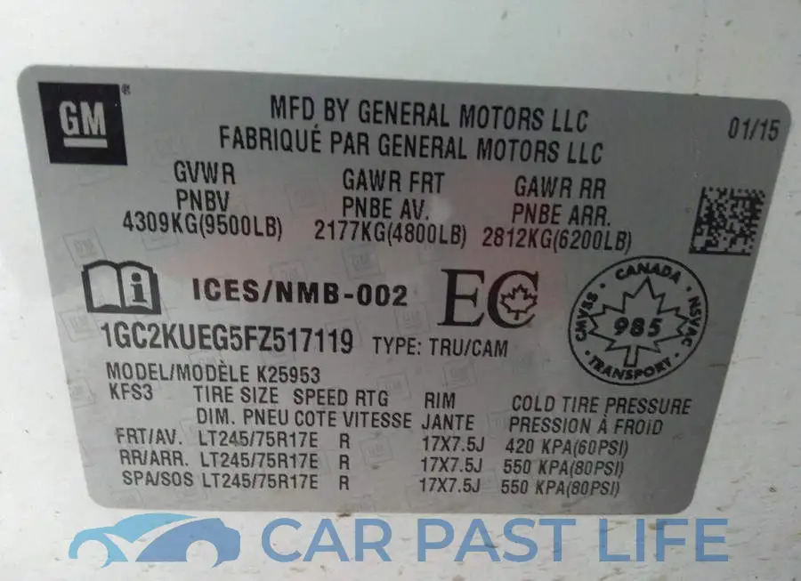 1GC2KUEG5FZ517119# 9